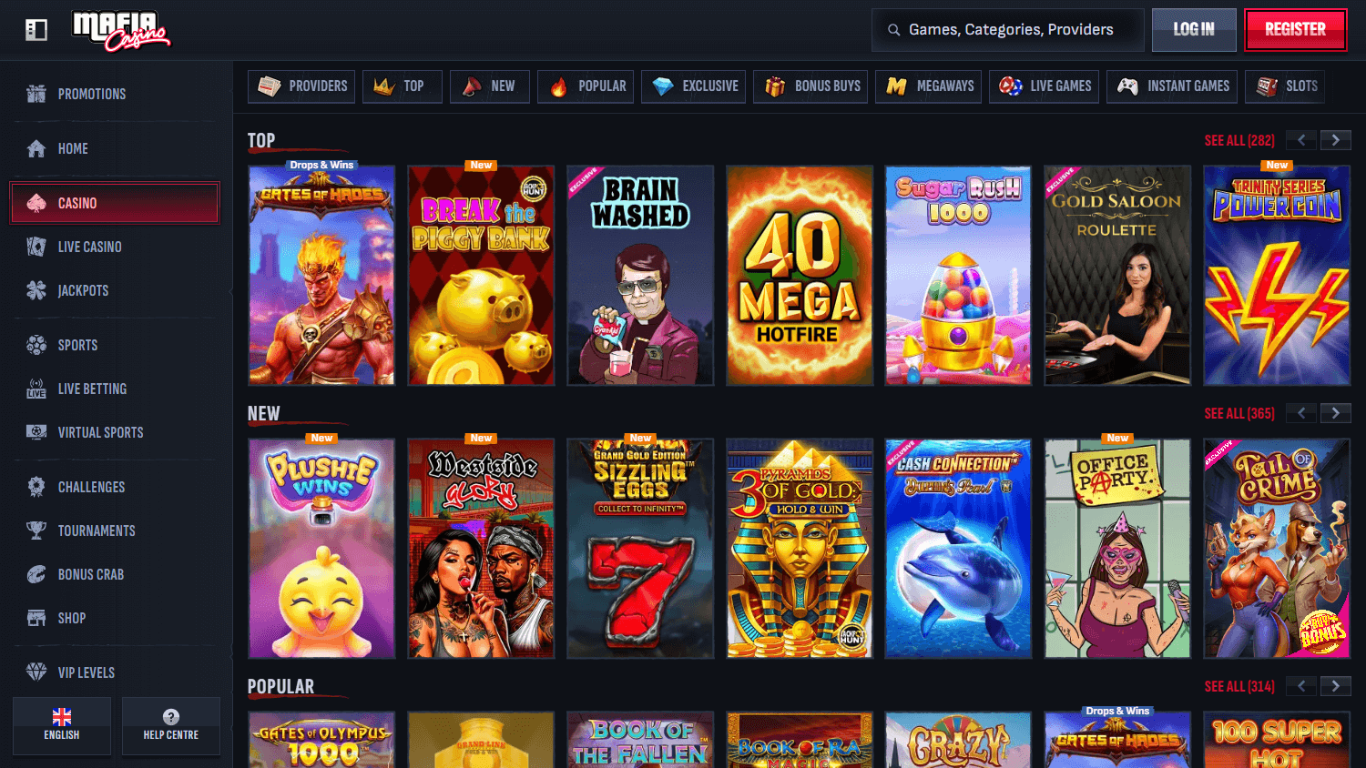 Pagina bonus e promozioni Mafia Casino